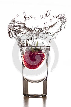 Strawberry shot splash photo